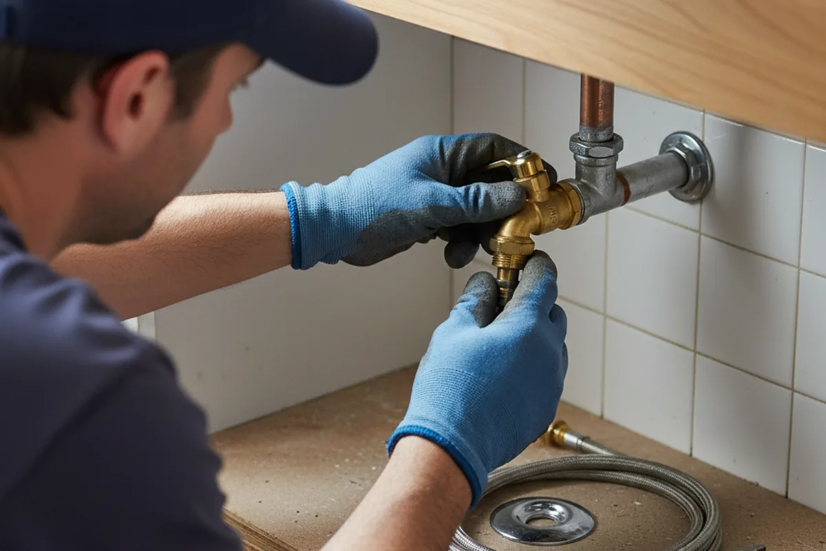 Shutoff valve and fitting work during Emergency Plumbing in Whitewater